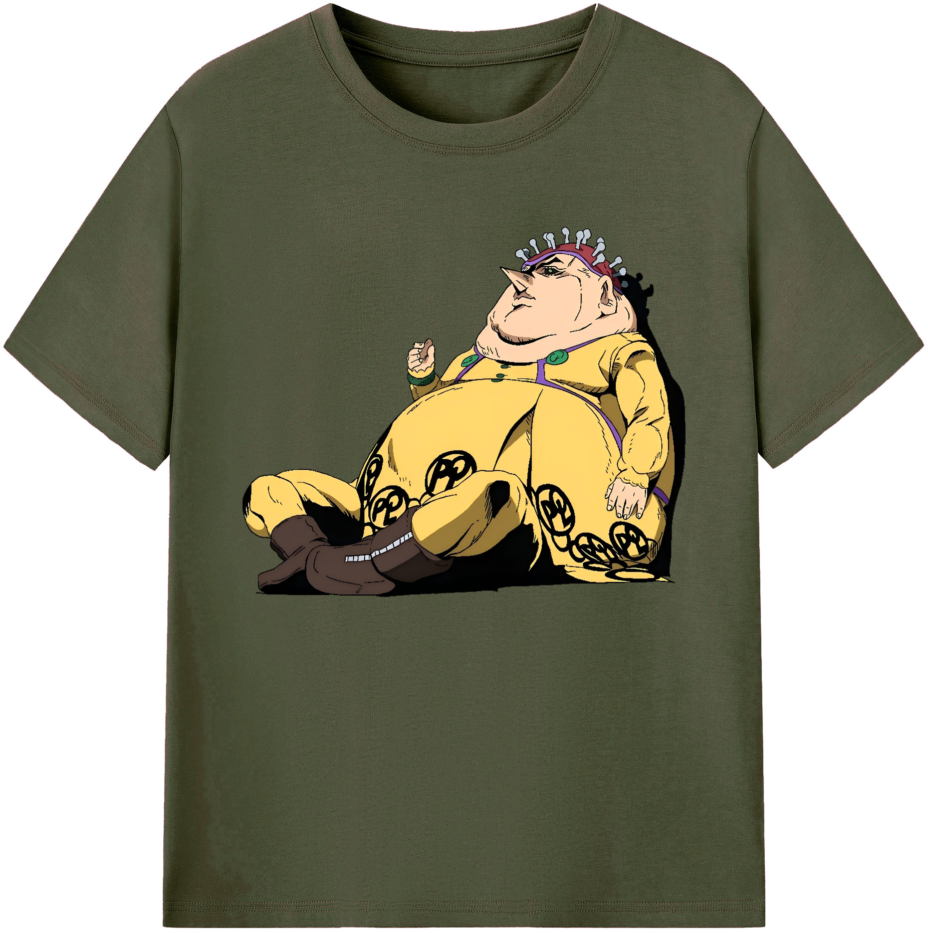 （画像用） ジョジョの奇妙な冒険 ポルポ JoJo's Bizarre Adventure Polpo 綿100％ メンズ半袖Tシャツ｜肌触りやわらか＆通気性